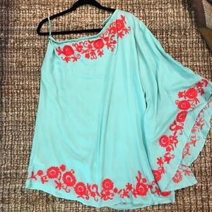 Z & L Seafoam Green and Coral Dress/Tunic Sz 6